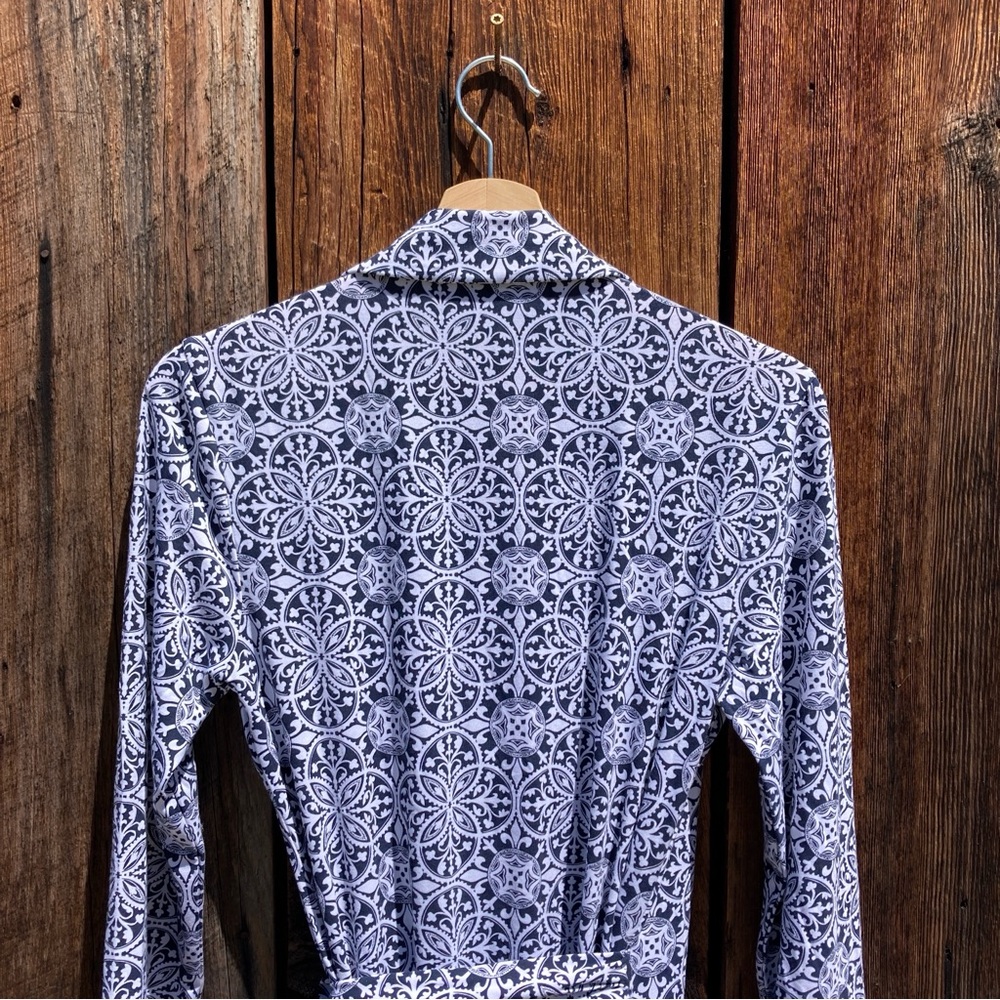 Nwot Pendleton Navy And White Patterned Wrap Dress - image 8